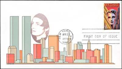 Ayn Rand: The Stamps Collector — original stamp illustration