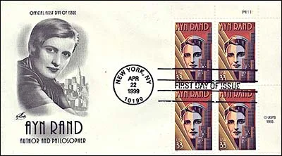 Ayn Rand: The Stamps Collector — original stamp illustration