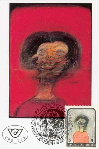 Beautiful Women on Stamps — original stamp illustration