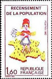 Census on Postal Stamps — original stamp illustration