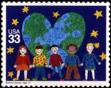 Original philatelic illustration from Children in Art — Part 2