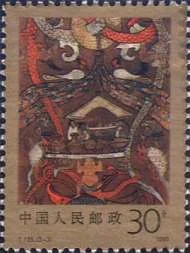 Chinese Silk and Art — original philatelic illustration