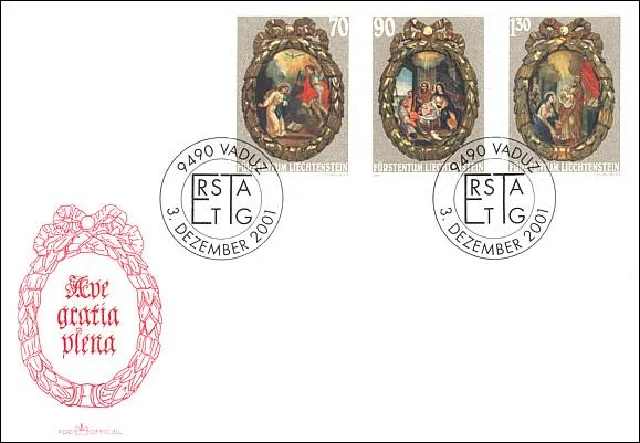 Christmas 2001 Liechtenstein Stamps