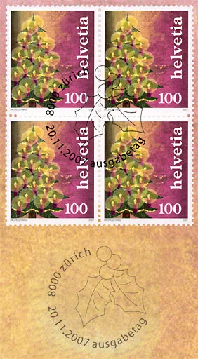 Original philatelic illustration from Christmas Art on Stamps — 2007