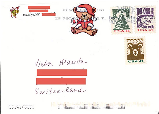 Original philatelic illustration from Christmas Art on Stamps — 2007