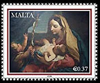 Christmas Art on Stamps 2008 — original stamp illustration