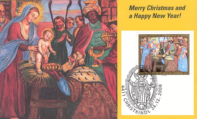 Christmas Art on Stamps 2008 — original stamp illustration