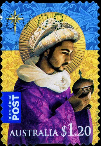 Christmas Art on Stamps 2008 — original stamp illustration