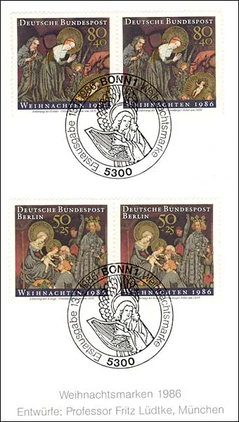 Christmas Philatelic Beauties — original stamp illustration