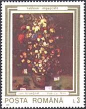 Damaged Paintings from Romanian Museums, on Stamps — original stamp illustration