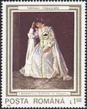 Damaged Paintings from Romanian Museums, on Stamps — original stamp illustration