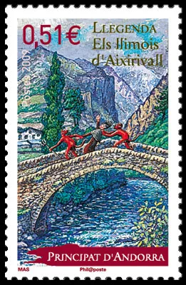 Devils on Postal Stamps — original stamp illustration