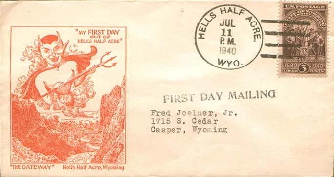 Devils on Postal Stamps — original stamp illustration