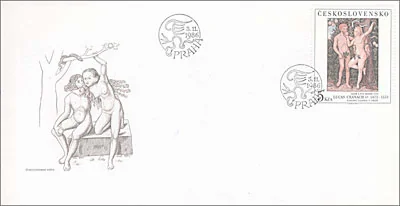 Original philatelic illustration from Devils on Postal Stamps