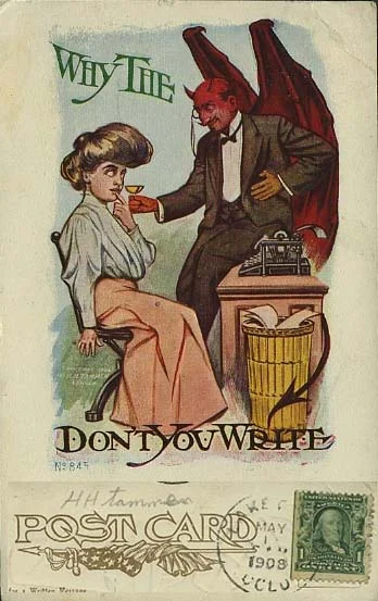 Original philatelic illustration from Devils on Postal Stamps