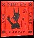 Original philatelic illustration from Devils on Postal Stamps