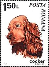 Dog-themed postage stamp, original illustration 11