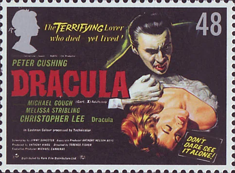 Dracula on Postal Stamps — original stamp illustration