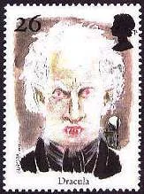 Dracula on Postal Stamps — original stamp illustration
