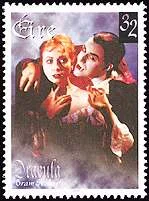 Dracula on Postal Stamps — original stamp illustration