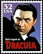 Dracula on Postal Stamps — original stamp illustration