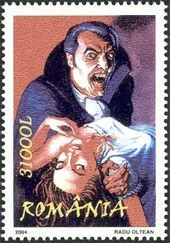 Dracula on Postal Stamps — original stamp illustration