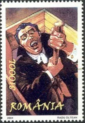 Dracula on Postal Stamps — original stamp illustration