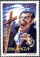 Dracula on Postal Stamps — original stamp illustration