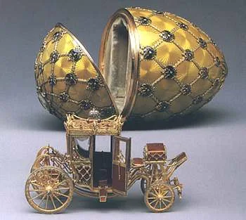 Imperial Coronation Easter Egg. Presented by Czar Nicolas II to his wife, Czarina Alexandra Feodorovna, Easter 1897.