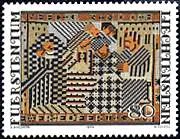 Embroideries on Stamps of Liechtenstein — original stamp illustration