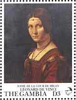Gambia, Leonardo da Vinci. Woman from the Court of Milan. Scott 1354f.