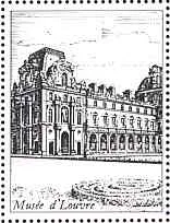 Original illustration from Foreign Paintings on Stamps, from the Louvre Museum