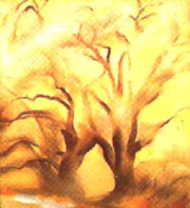 Georgia O'Keeffe:  "Winter Cottonwoods East".  Oil on Canvas, 1934