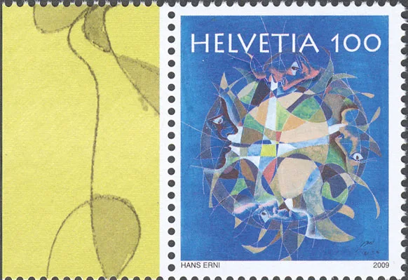 Hans Erni - a Swiss Artist, 100th Birth Anniversary — original stamp illustration