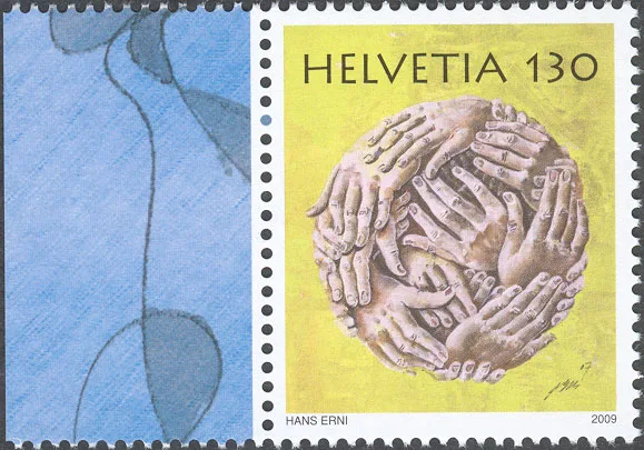 Hans Erni - a Swiss Artist, 100th Birth Anniversary — original stamp illustration