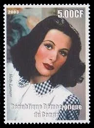 Hedy Lamarr on Stamps — original philatelic illustration