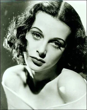 Hedy Lamarr on Stamps — original philatelic illustration