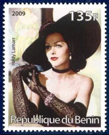 HEDY LAMARR, THE ACTRESS AND INVENTOR — original stamp illustration