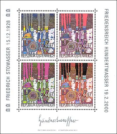 Original illustration from Hundertwasser's 3rd Death Anniversary