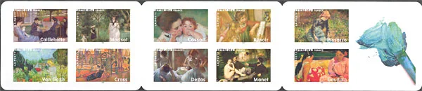 Impressionist Painters on a French Booklet 2006 — original stamp illustration