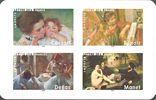 Impressionist Painters on a French Booklet 2006 — original stamp illustration