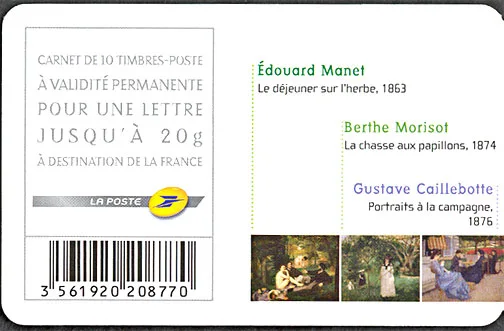 Impressionist Painters on a French Booklet 2006 — original stamp illustration