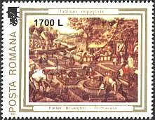 Inflation and Deflation in Romania 2000, on Stamps — original stamp illustration