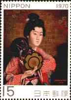 1970. Woman with a Hand Drum, by Sabarosuke Okada