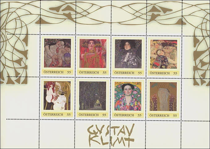 Klimt Stamp Book by Austria Post — original stamp illustration