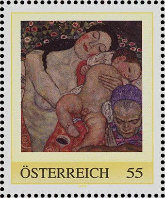 Klimt Stamp Book by Austria Post — original stamp illustration