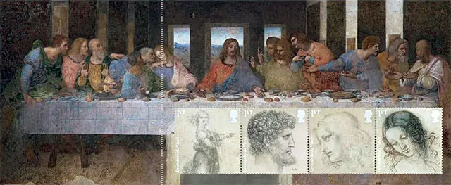 Leonardo da Vinci - 500th Death Anniversary — original stamp illustration