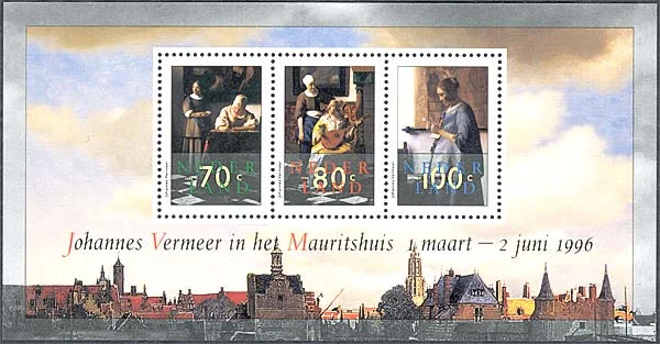 Metsu and Vermeer — original philatelic illustration