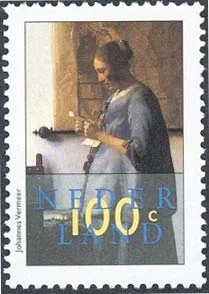 Metsu and Vermeer — original philatelic illustration