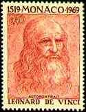 Original illustration from Mona Lisa Gioconda on Postal Stamps